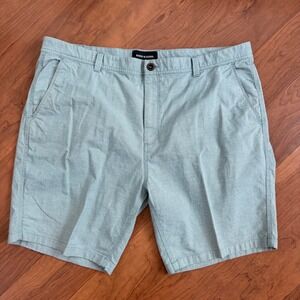 Rodd & Gunn Mens Chino Shorts Light Green Textured Cotton Blend Size 38